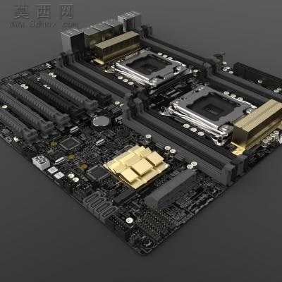 华硕- z10pe d16 主板 3D模型,Sl
