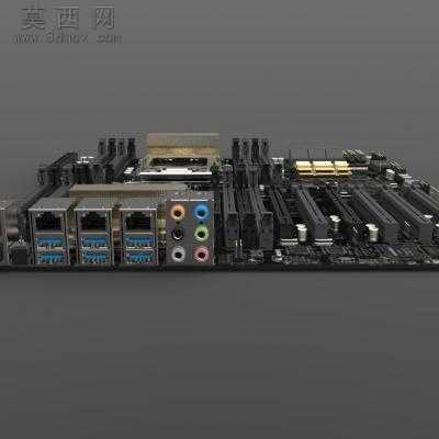 华硕- z10pe d16 主板 3D模型,Sl