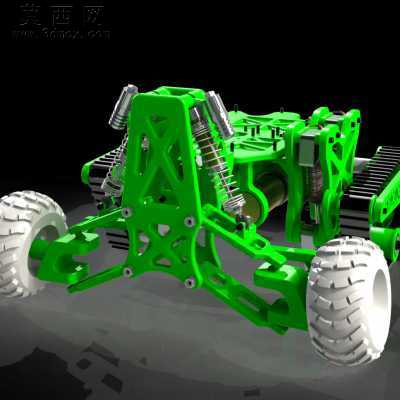 混合动力越野车设计SolidWorks2013 3D模型
