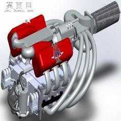 610cc涡轮复合发动机 3D模型