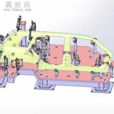 奔驰车焊接夹具奔驰侧围外板焊接夹具 3D模型