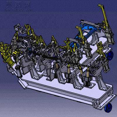汽车侧围B柱焊装夹具设计 3D模型,3DXML