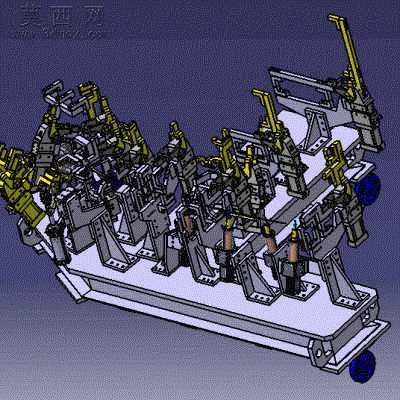 汽车侧围B柱焊装夹具设计 3D模型,3DXML