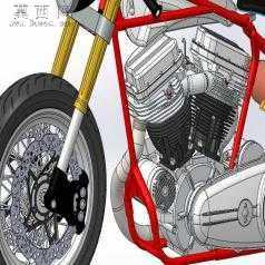 哈雷戴维森-低骑士运动版摩托车 SW模型 3D模型