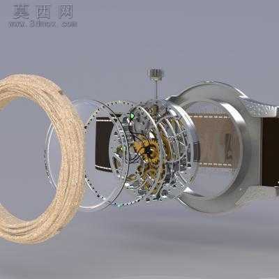 精美的鎏空手表 3D模型