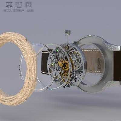 精美的鎏空手表 3D模型