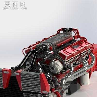 ͨ��������V8������ѹ������+������+ˮ�������� 3Dģ�ͣ�
