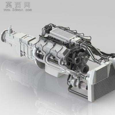 ͨ��������V8������ѹ������+������+ˮ�������� 3Dģ�ͣ�