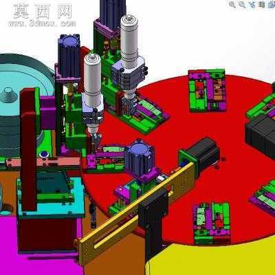 半导体晶体管锁散热片设备散热片自动锁螺丝机 3D模型