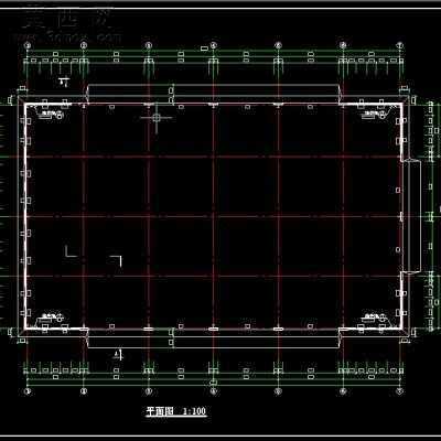30m跨厂房建筑图纸 CAD图纸