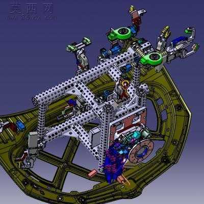 汽车引擎盖双面机器人抓手模块化设计 3D模型