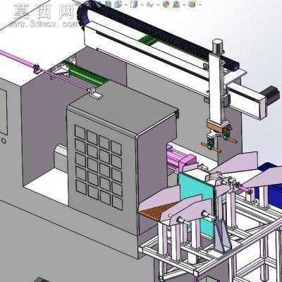 CNC数控车床自动上下料机械手设备 3D模型