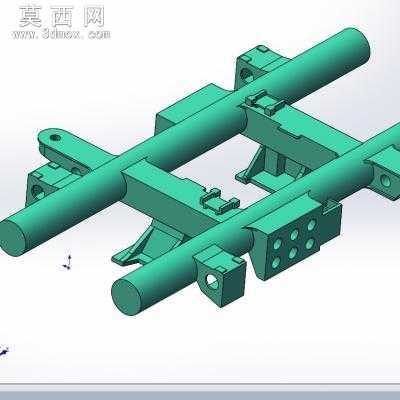 地铁动力车转向架的装配体 3D模型