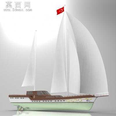 Turkey土耳其的Gulet木制帆船3D图纸 3D模型3dsMax,3DM