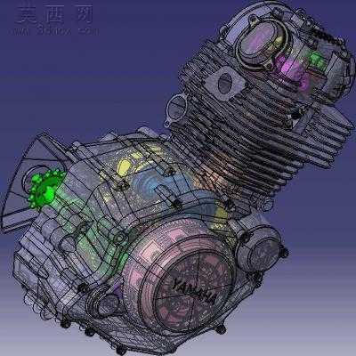 雅马哈125发动机总成 3D模型