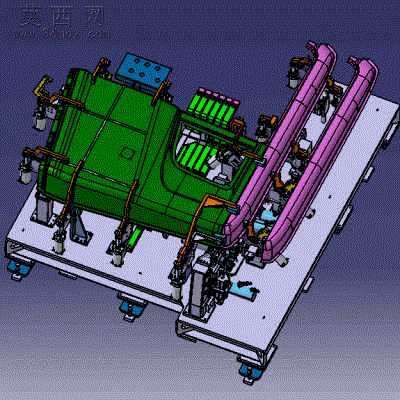 卡车驾驶室车门焊接夹具汽车焊装夹具设计 3D模型