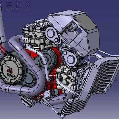 摩托车发动机CATIA V5 R21设计 3D模型