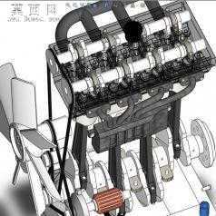 内燃机发动机内部结构清晰SW模型 3D模型