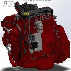 康明斯柴油机QSB4.5高压共轨电控发动机 3D模型