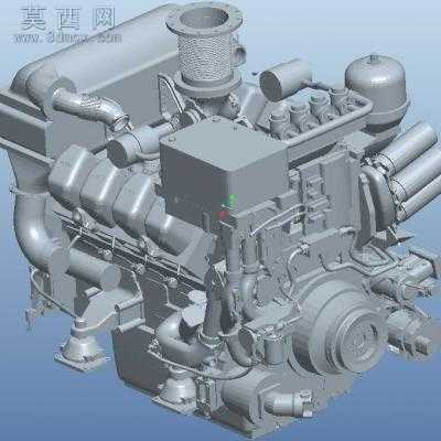 火车的柴油发动机PROE设计 3D模型