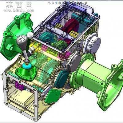 CL200小型农用四轮拖拉机变速箱全参数化设计 3D模型