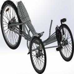横卧三轮车SW设计 3D模型