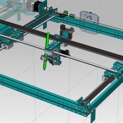 XY平面绘图仪UG设计 3D模型