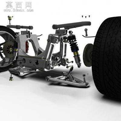 汽车悬挂系统结构详细的3D图纸 3D模型