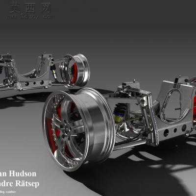 汽车悬挂系统结构详细的3D图纸 3D模型