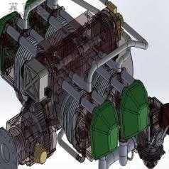 蜂鸟轻型直升机发动机rotax912发动机 3D模型