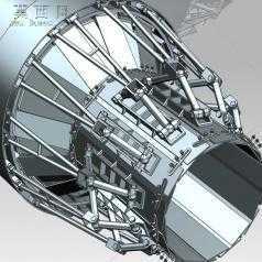 后燃烧器喷嘴推力矢量喷管UG设计 3D模型