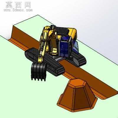 工业机器臂键盘四驱车挖掘机制动器 3D模型