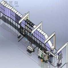 大型粉末喷涂系统流水线设备 3D模型