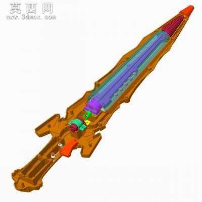电子转动闪光剑 3D模型