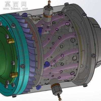 雷恩MW54燃气涡轮发动机 3D模型