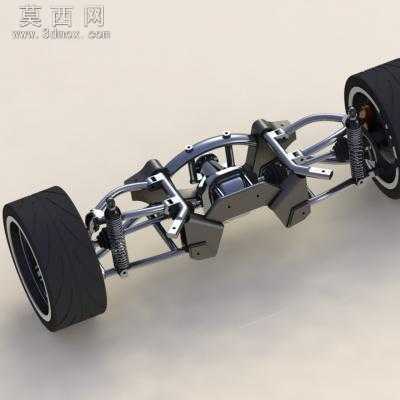 多连杆式独立后悬挂系统 3D模型
