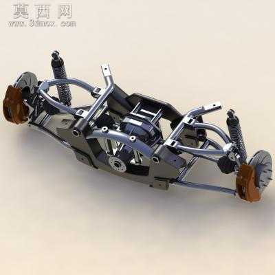 多连杆式独立后悬挂系统 3D模型
