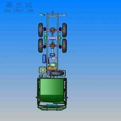 军用汽车底盘EQ2102 3D模型