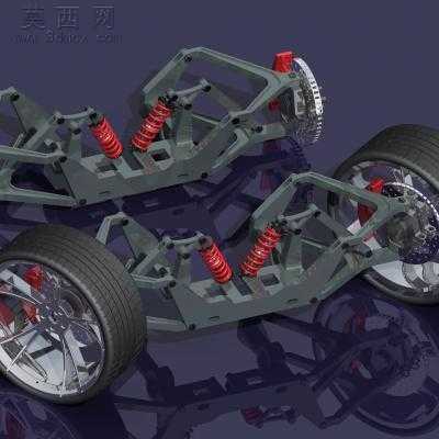 汽车多连杆悬挂三种 3D模型,3DXML