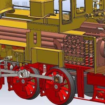 复古火车头蒸汽机车 3D模型
