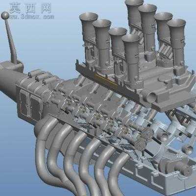 法拉利V12发动机 3D模型