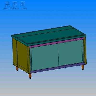 厨房不锈钢料理台 3D模型
