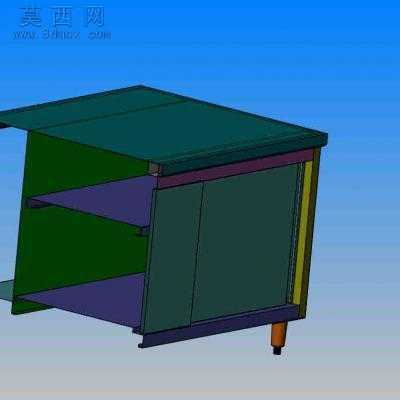 厨房不锈钢料理台 3D模型