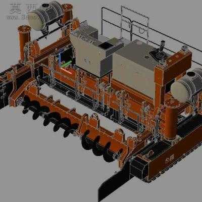 混凝土滑模摊铺机CAD设计 3D模型