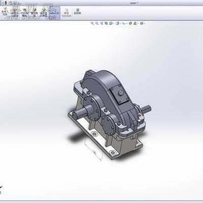 直齿圆柱齿轮减速器 3D模型