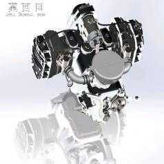 7201型发动机SW设计 3D模型