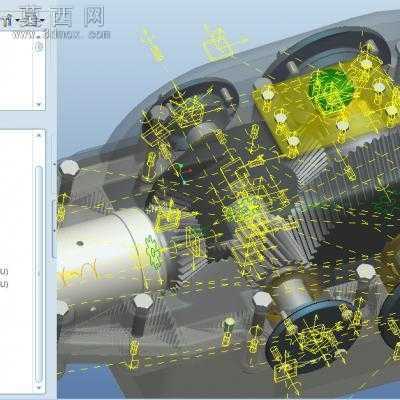 课程设计-二级圆锥圆柱齿轮减速器PROE5.0带仿真源 3D模型