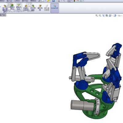 SolidWorks 3D欠驱动机械手 3D模型