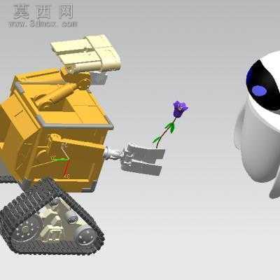 伊娃与瓦力机器人 3D模型