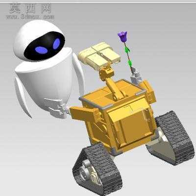 伊娃与瓦力机器人 3D模型